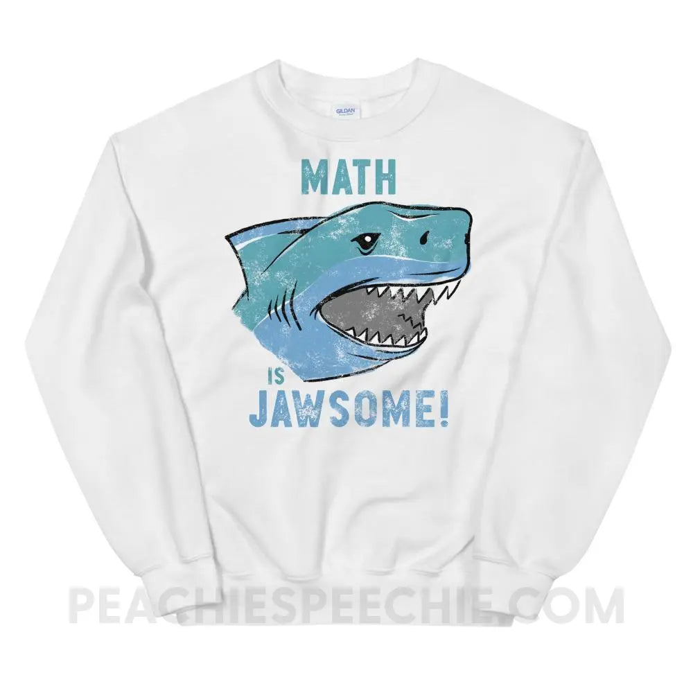 Math is Jawsome Classic Sweatshirt - White / S - Hoodies & Sweatshirts peachiespeechie.com
