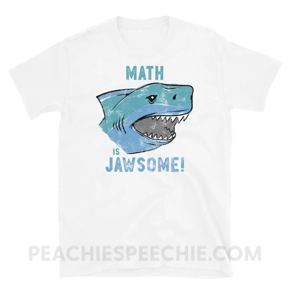 Math is Jawsome Classic Tee - White / S - T-Shirts & Tops peachiespeechie.com