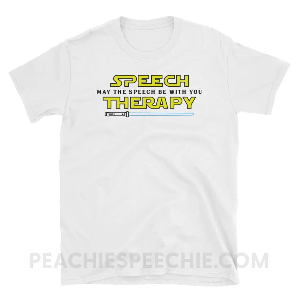 May The Speech Be With You Classic Tee - White / S - T - Shirts & Tops peachiespeechie.com
