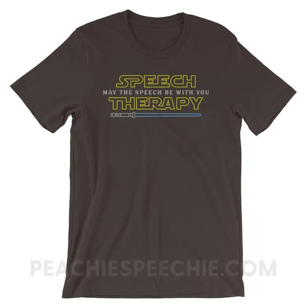 May The Speech Be With You Premium Soft Tee - Brown / S - T-Shirts & Tops peachiespeechie.com