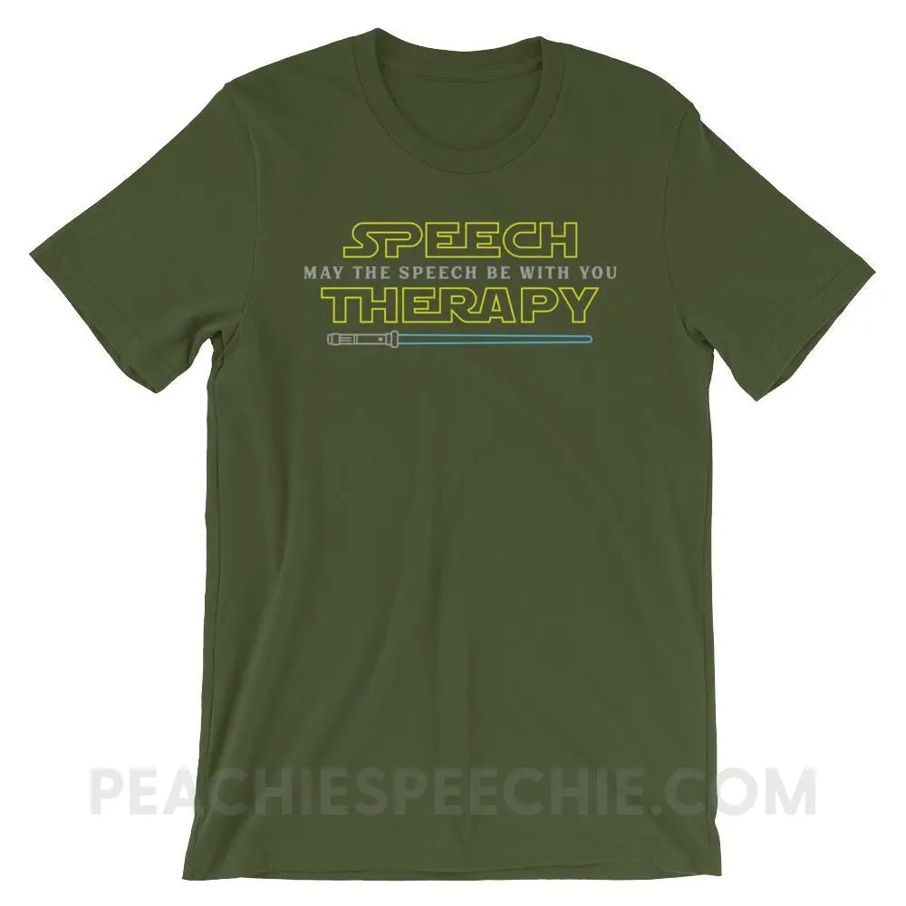 May The Speech Be With You Premium Soft Tee - Olive / S - T-Shirts & Tops peachiespeechie.com