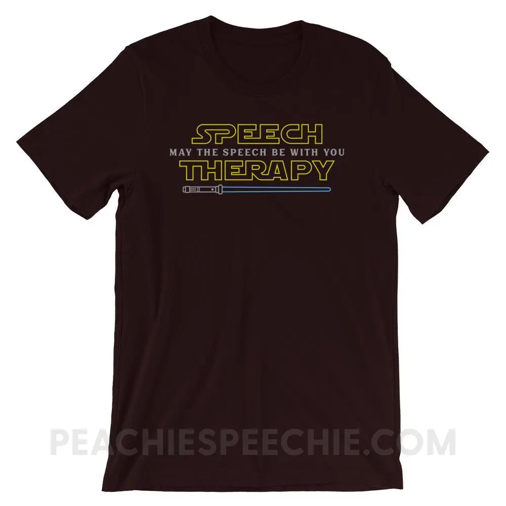 May The Speech Be With You Premium Soft Tee - Oxblood Black / S - T-Shirts & Tops peachiespeechie.com