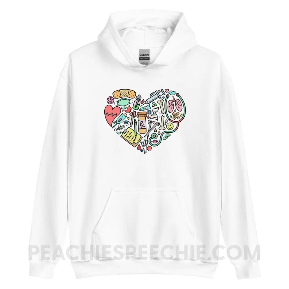 Medical Heart Classic Hoodie - White / S - peachiespeechie.com