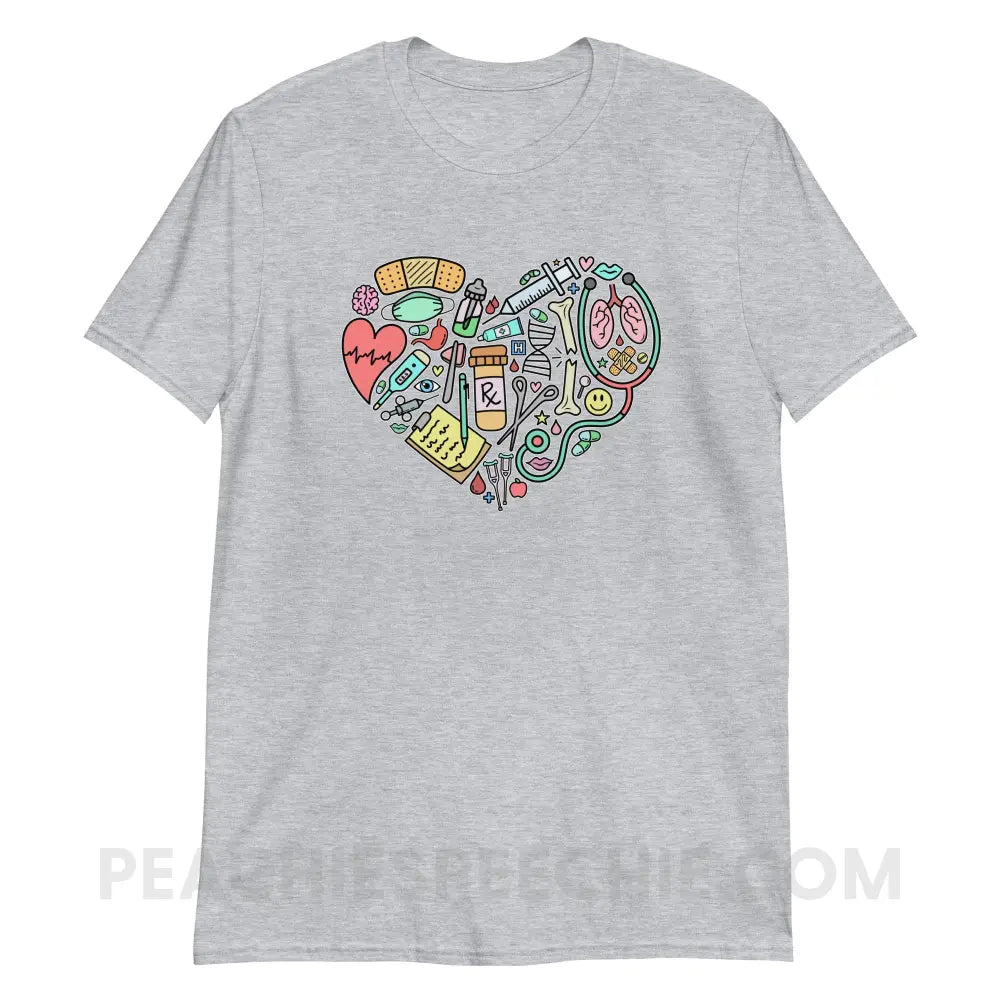 Medical Heart Classic Tee - Sport Grey / S - T-Shirt peachiespeechie.com