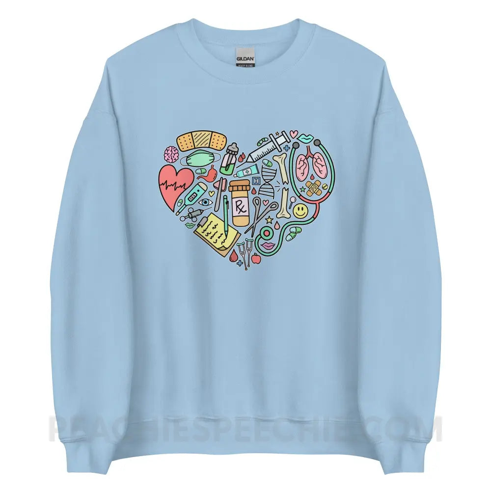 Medical Heart Classic Sweatshirt - Light Blue / S - peachiespeechie.com
