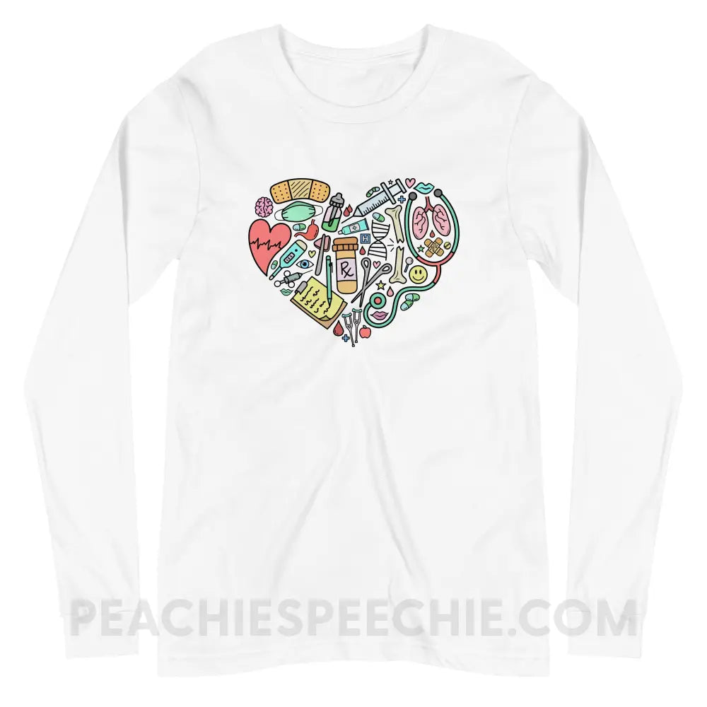 Medical Heart Premium Long Sleeve - White / S - Long-sleeve peachiespeechie.com