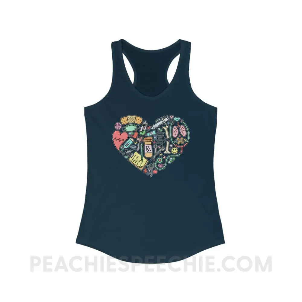 Medical Heart Superfly Racerback - Solid Midnight Navy / XS - Tank Top peachiespeechie.com