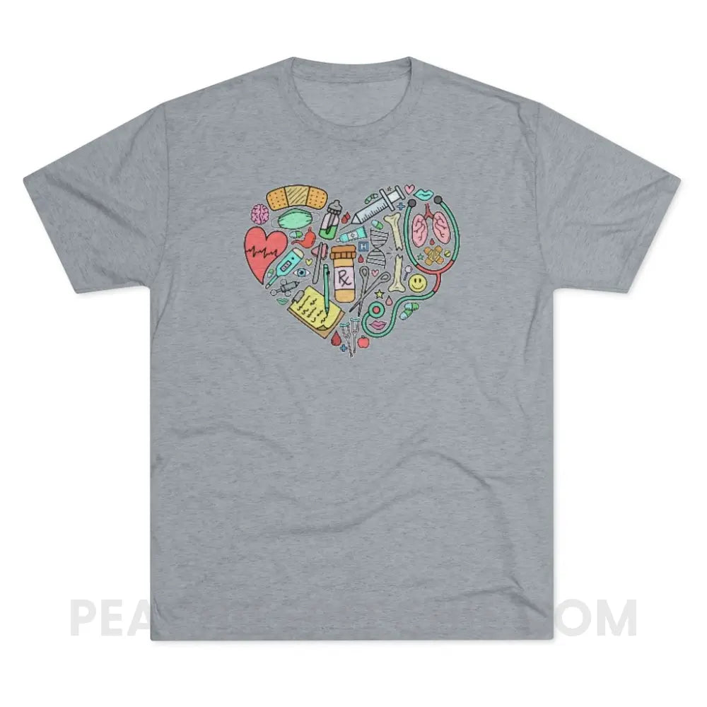 Medical Heart Vintage Tri-Blend - Premium Heather / S - T-Shirt peachiespeechie.com