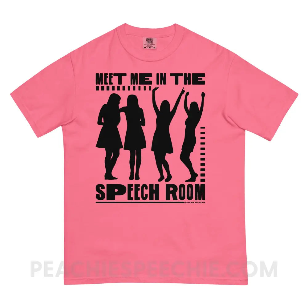 Meet Me in the Speech Room Comfort Colors Tee - Crunchberry / S - peachiespeechie.com