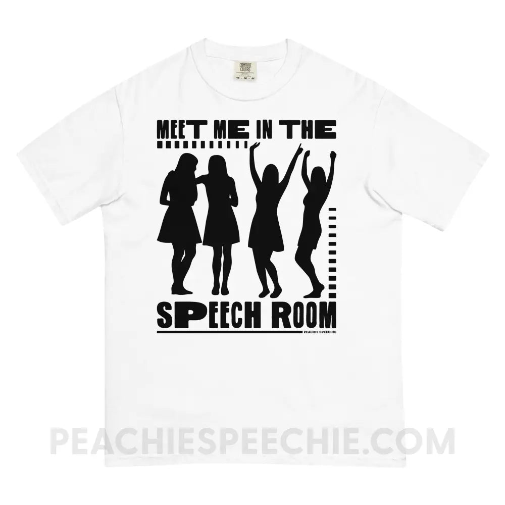 Meet Me in the Speech Room Comfort Colors Tee - White / S - peachiespeechie.com