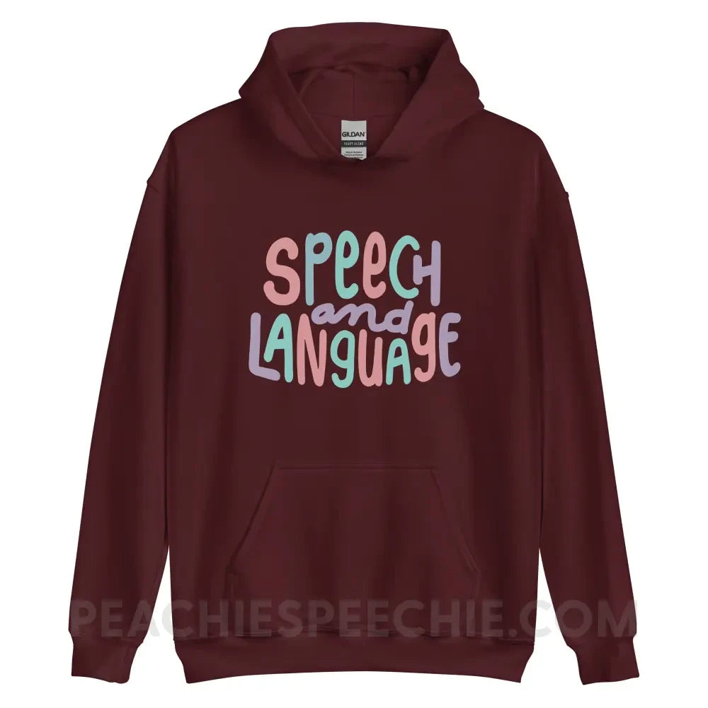 Mellow Speech and Language Classic Hoodie - Maroon / S - peachiespeechie.com