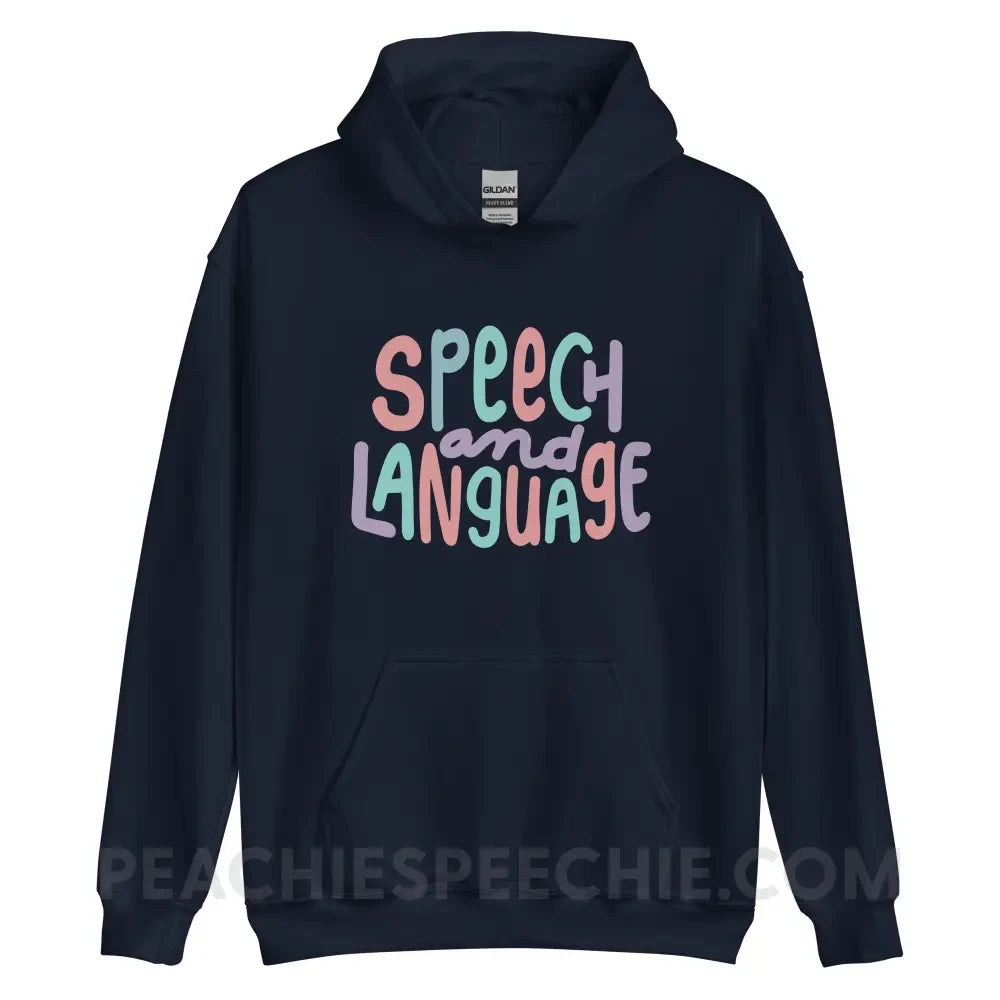 Mellow Speech and Language Classic Hoodie - Navy / S - peachiespeechie.com