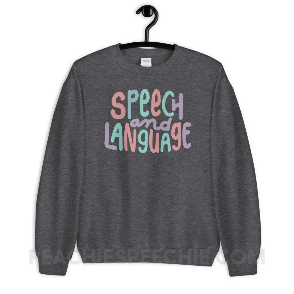 Mellow Speech and Language Classic Sweatshirt - Dark Heather / S peachiespeechie.com