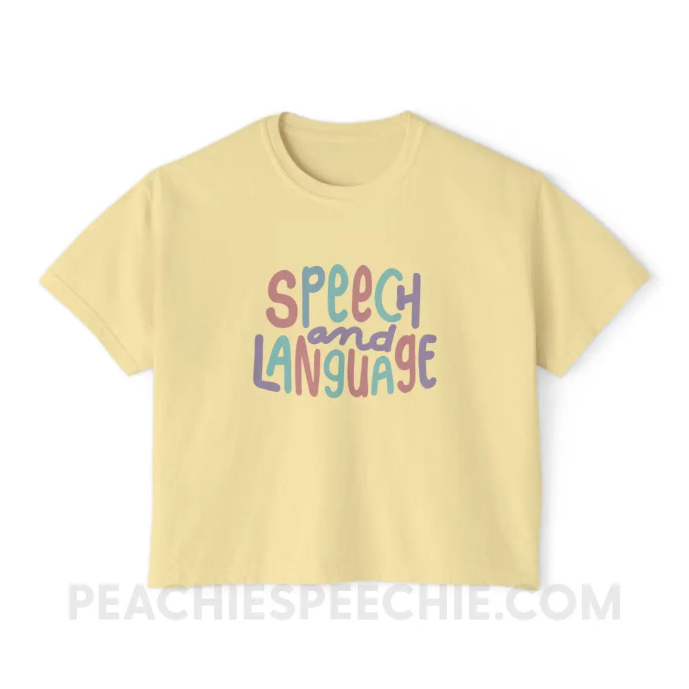 Mellow Speech and Language Comfort Colors Boxy Tee - Butter / S - T-Shirt peachiespeechie.com