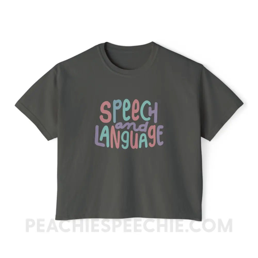 Mellow Speech and Language Comfort Colors Boxy Tee - Pepper / S - T-Shirt peachiespeechie.com