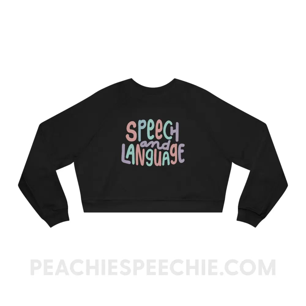 Mellow Speech and Language Premium Crop Crewneck - Black / S - Sweatshirt peachiespeechie.com
