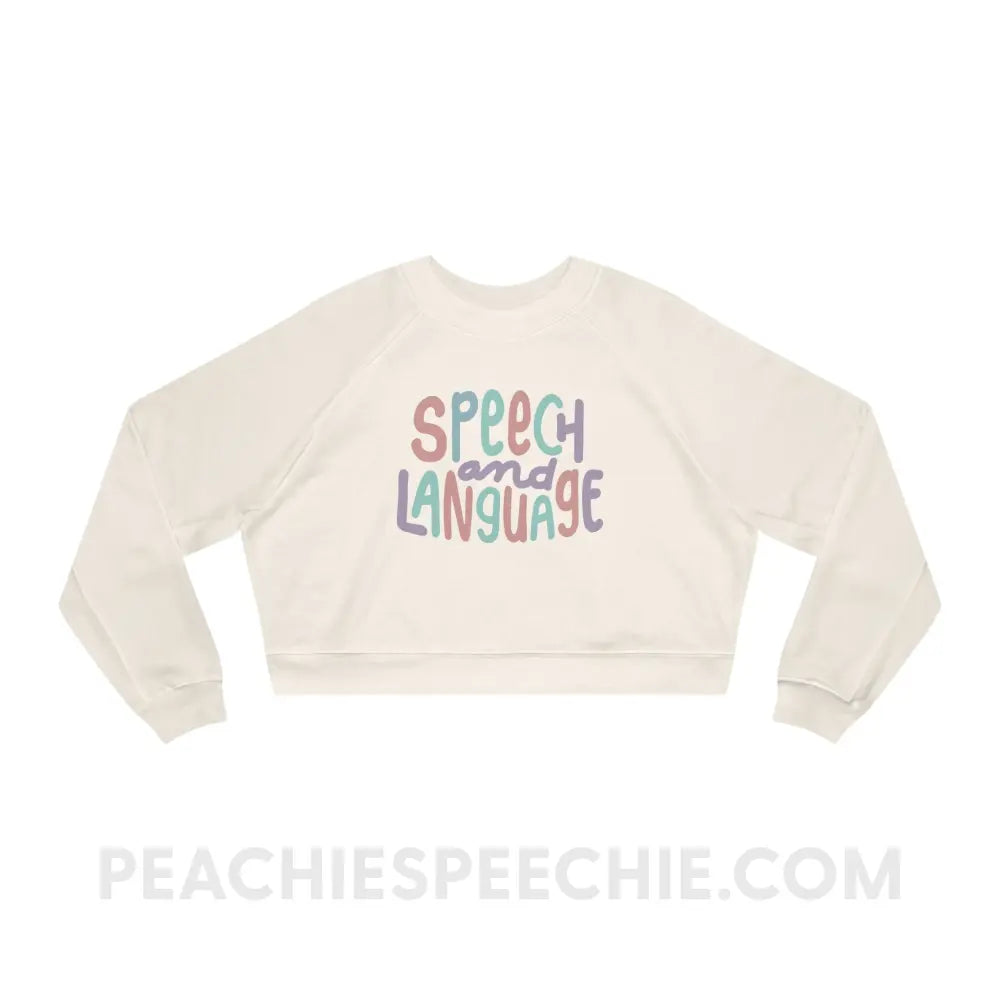 Mellow Speech and Language Premium Crop Crewneck - White / S - Sweatshirt peachiespeechie.com