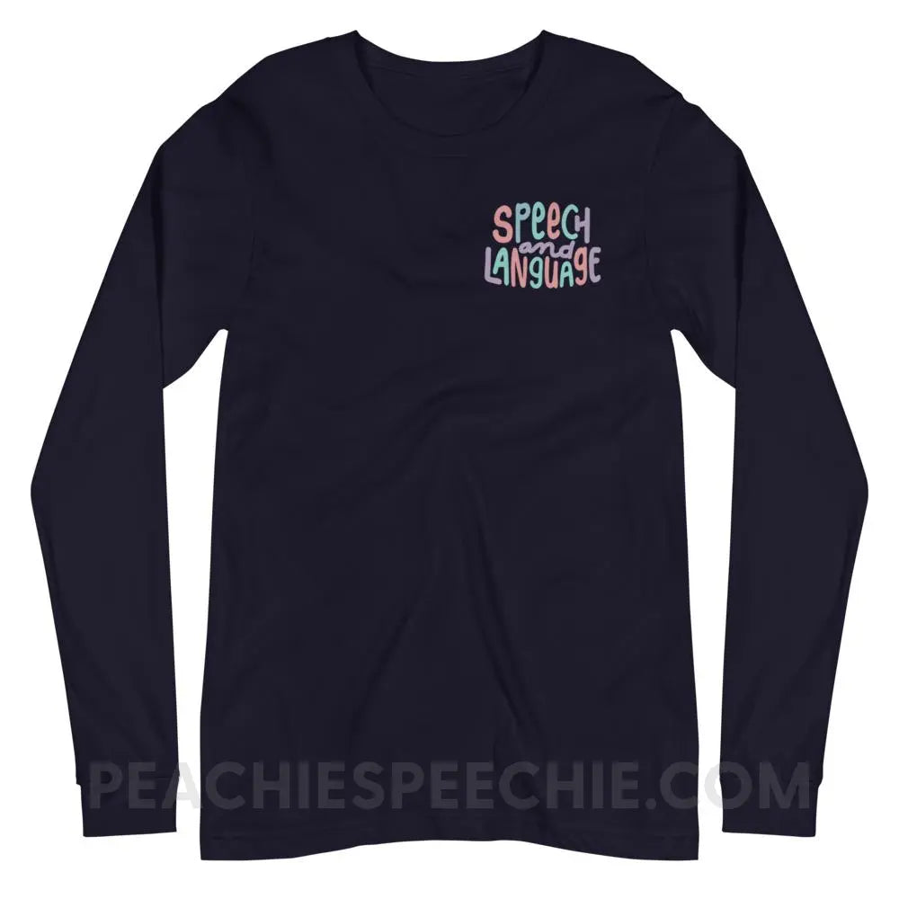 Mellow Speech and Language Premium Long Sleeve - Navy / XS - peachiespeechie.com