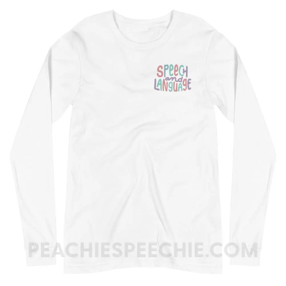 Mellow Speech and Language Premium Long Sleeve - White / XS - peachiespeechie.com