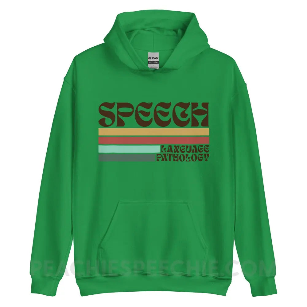 Mellow Stripes Speech Classic Hoodie - Irish Green / S - peachiespeechie.com
