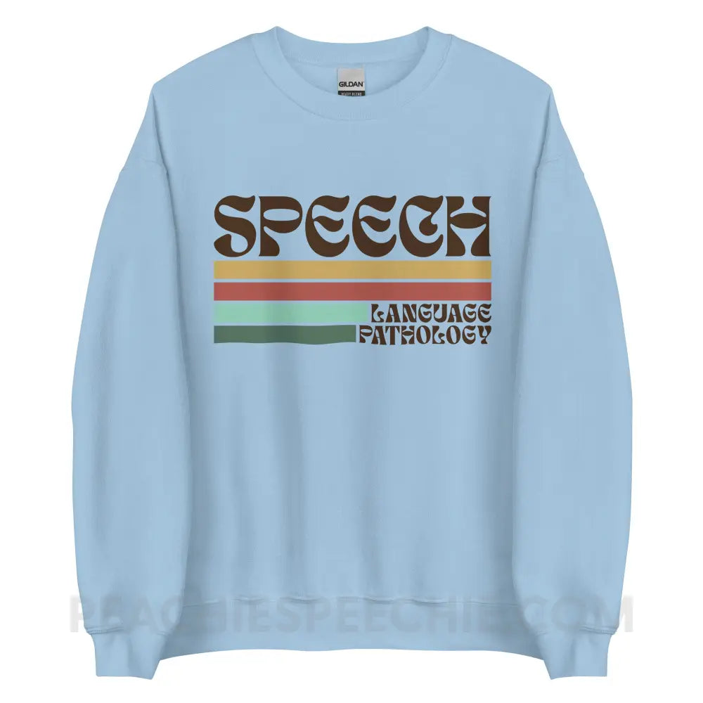 Mellow Stripes Speech Classic Sweatshirt - Light Blue / S - peachiespeechie.com