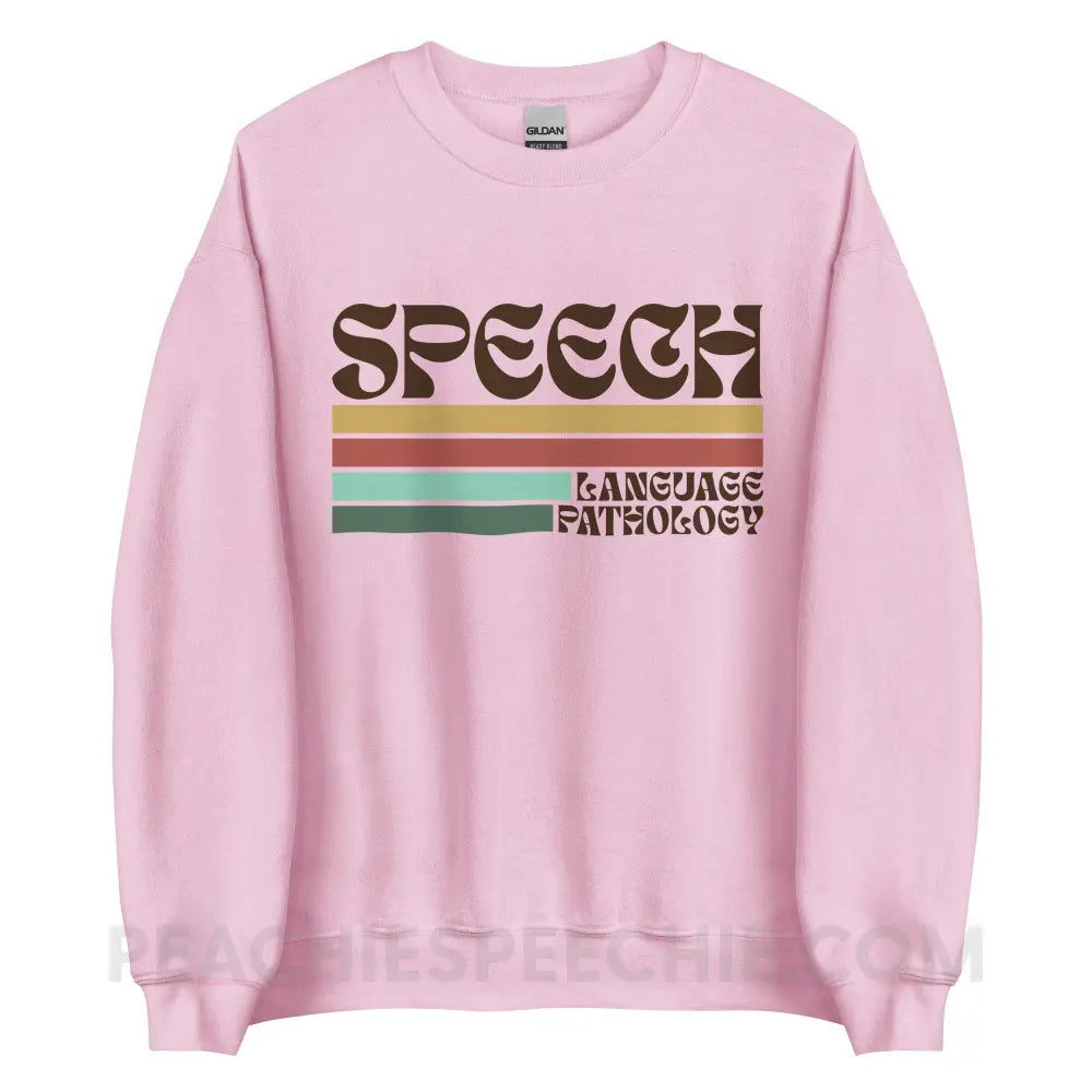 Mellow Stripes Speech Classic Sweatshirt - Light Pink / S - peachiespeechie.com