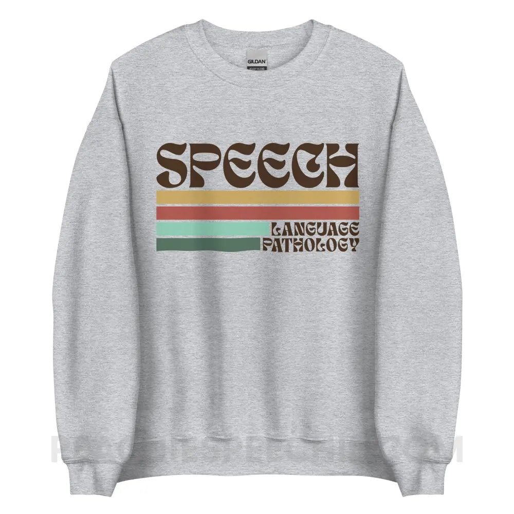 Mellow Stripes Speech Classic Sweatshirt - Sport Grey / S - peachiespeechie.com