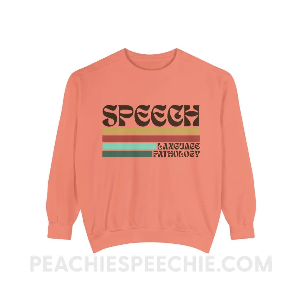 Mellow Stripes Speech Comfort Colors Crewneck - Terracotta / 3XL - Sweatshirt peachiespeechie.com