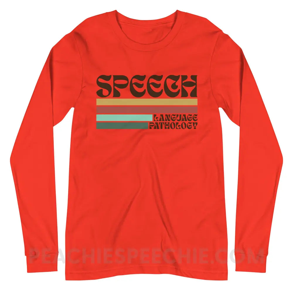 Mellow Stripes Speech Premium Long Sleeve - Poppy / XS - peachiespeechie.com