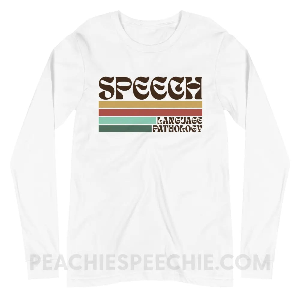 Mellow Stripes Speech Premium Long Sleeve - White / XS - peachiespeechie.com