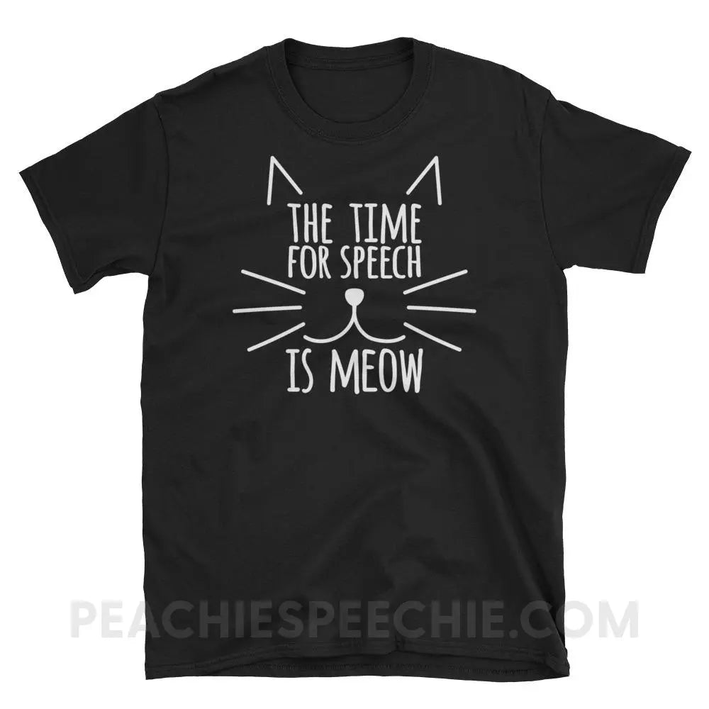 Meow Speech Classic Tee - Black / S - T-Shirts & Tops peachiespeechie.com