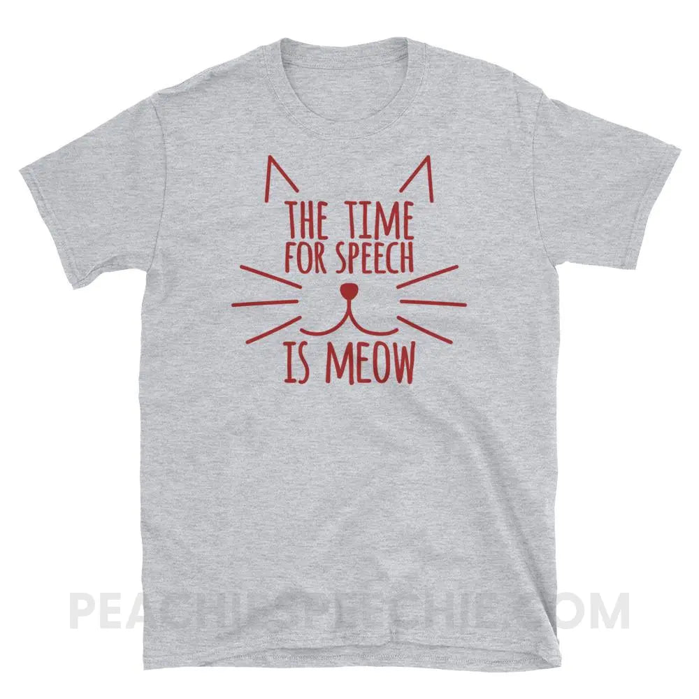 Meow Speech Classic Tee - Sport Grey / S - T-Shirts & Tops peachiespeechie.com