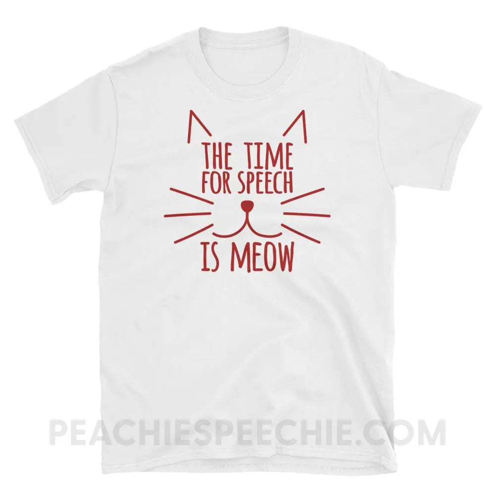 Meow Speech Classic Tee - White / S - T-Shirts & Tops peachiespeechie.com