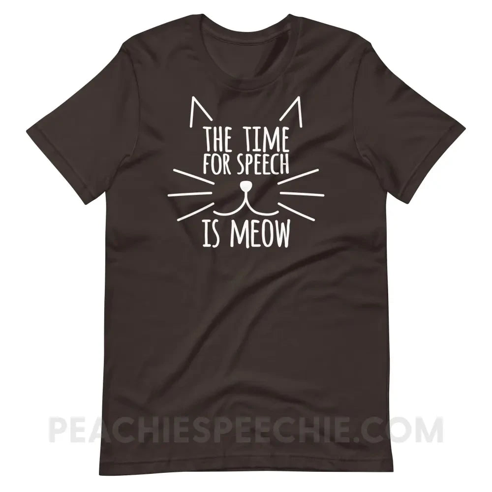 Meow Speech Premium Soft Tee - Brown / S - T-Shirts & Tops peachiespeechie.com