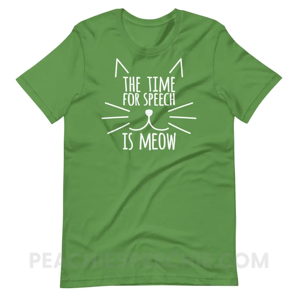 Meow Speech Premium Soft Tee - Leaf / S - T-Shirts & Tops peachiespeechie.com