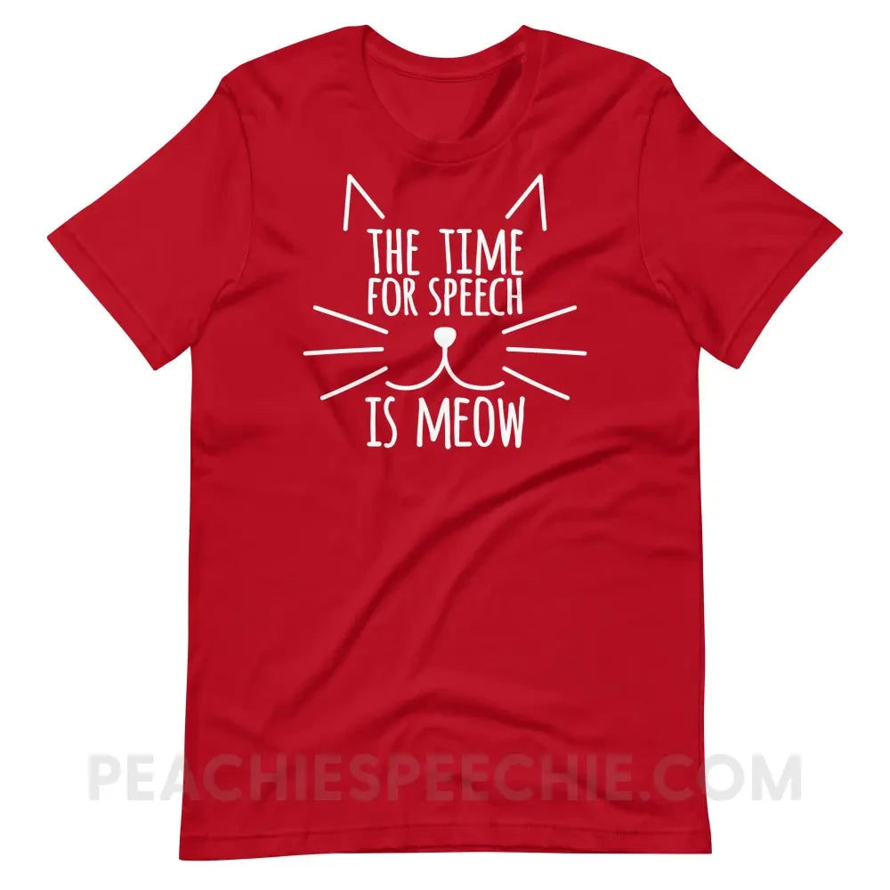 Meow Speech Premium Soft Tee - Red / S - T-Shirts & Tops peachiespeechie.com