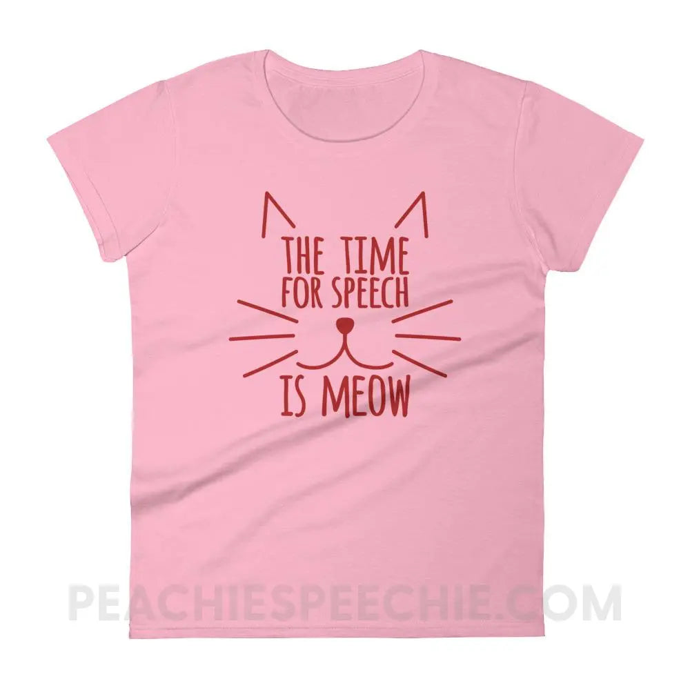 Meow Speech Women’s Trendy Tee - Charity Pink / S - T-Shirts & Tops peachiespeechie.com