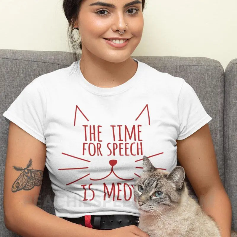 Meow Speech Women’s Trendy Tee - T-Shirts & Tops peachiespeechie.com