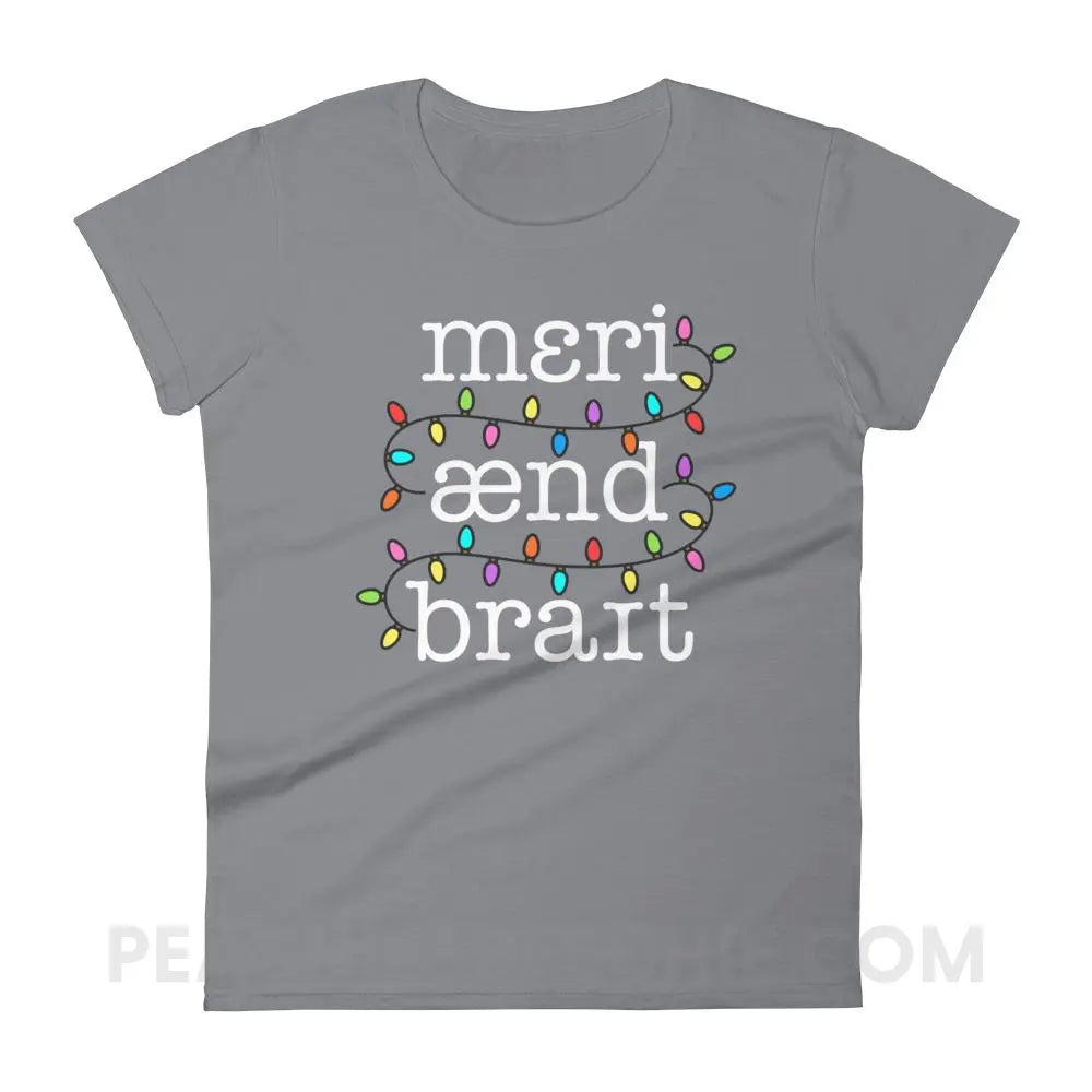 Merry and Bright Women’s Trendy Tee - T-Shirts & Tops peachiespeechie.com