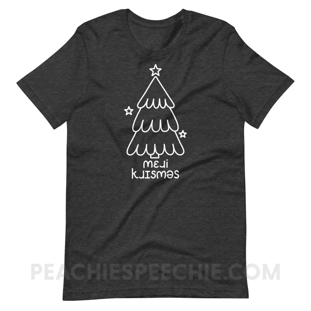 Merry Christmas Tree IPA Premium Soft Tee - Dark Grey Heather / S - T-Shirt peachiespeechie.com