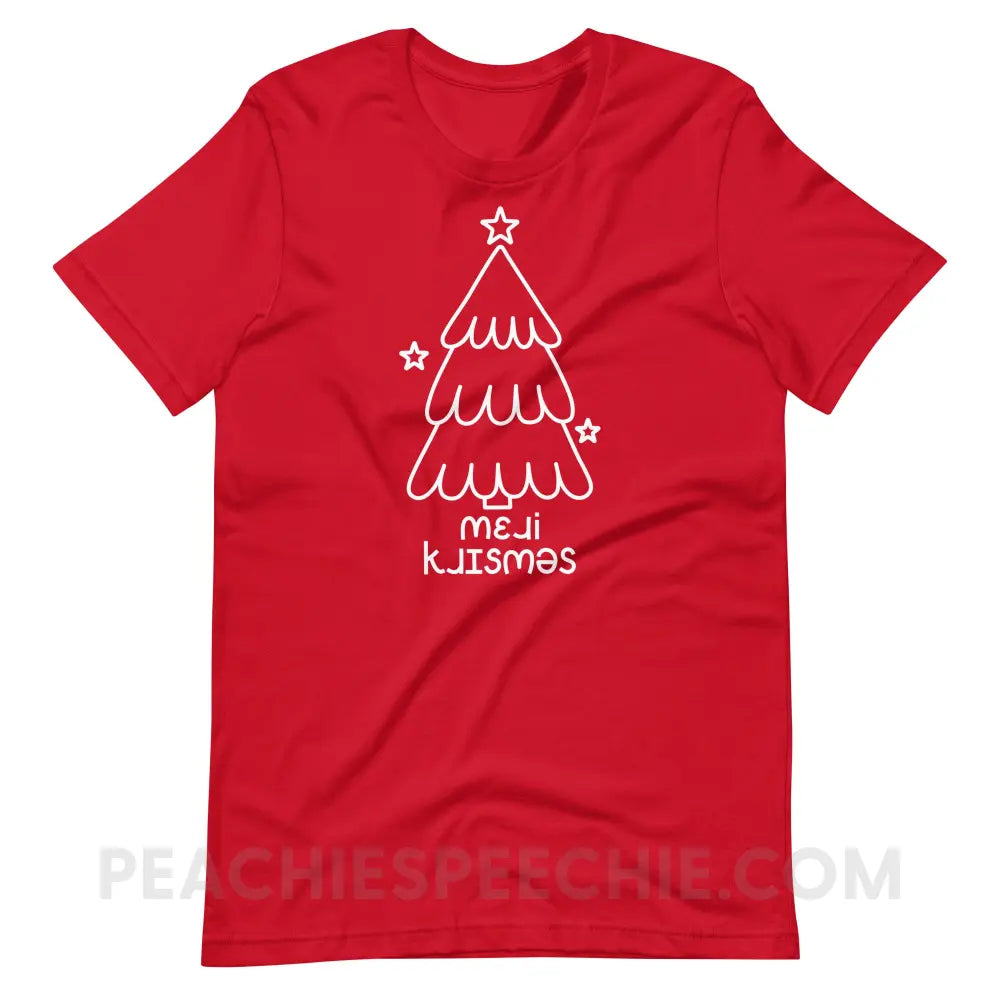 Merry Christmas Tree IPA Premium Soft Tee - Red / S - T-Shirt peachiespeechie.com