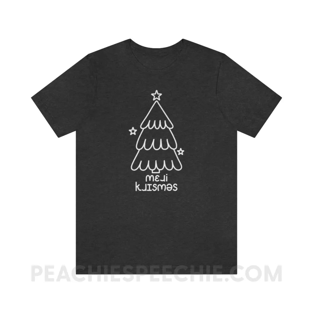 Merry Christmas Tree IPA Premium Soft Tee - Dark Grey Heather / S - T-Shirt peachiespeechie.com