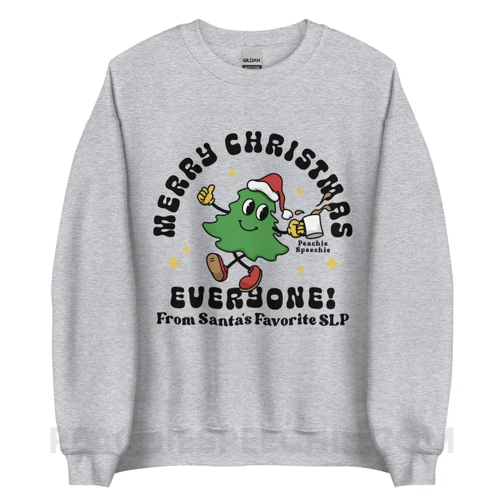 Merry Christmas Tree SLP Classic Sweatshirt - Sport Grey / S peachiespeechie.com