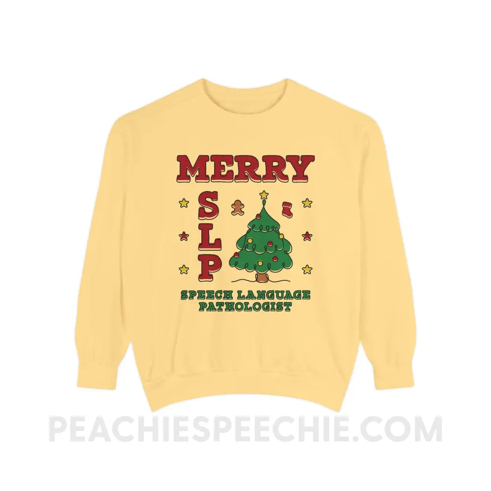 Merry SLP Comfort Colors Crewneck ( + Free Mug) - Butter / S - Sweatshirt peachiespeechie.com