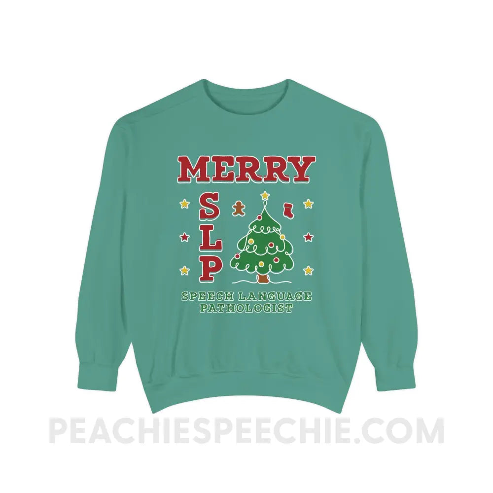 Merry SLP Comfort Colors Crewneck ( + Free Mug) - Light Green / S - Sweatshirt peachiespeechie.com