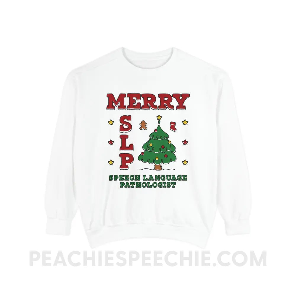 Merry SLP Comfort Colors Crewneck ( + Free Mug) - Sweatshirt peachiespeechie.com