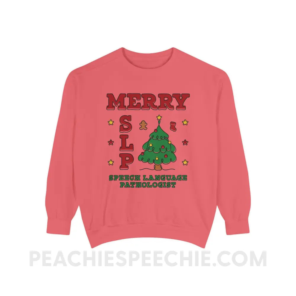 Merry SLP Comfort Colors Crewneck ( + Free Mug) - Watermelon / S - Sweatshirt peachiespeechie.com