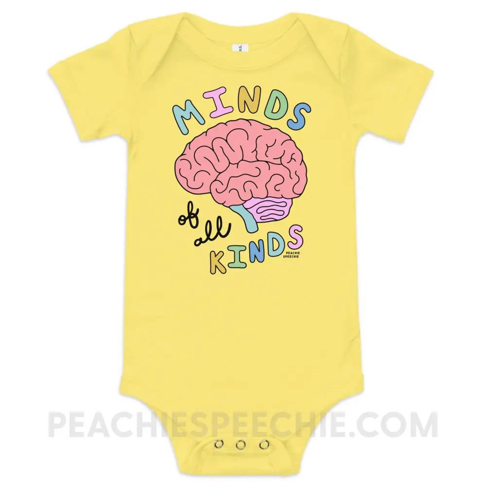 Minds Of All Kinds Baby Onesie - Yellow / 3-6m - peachiespeechie.com