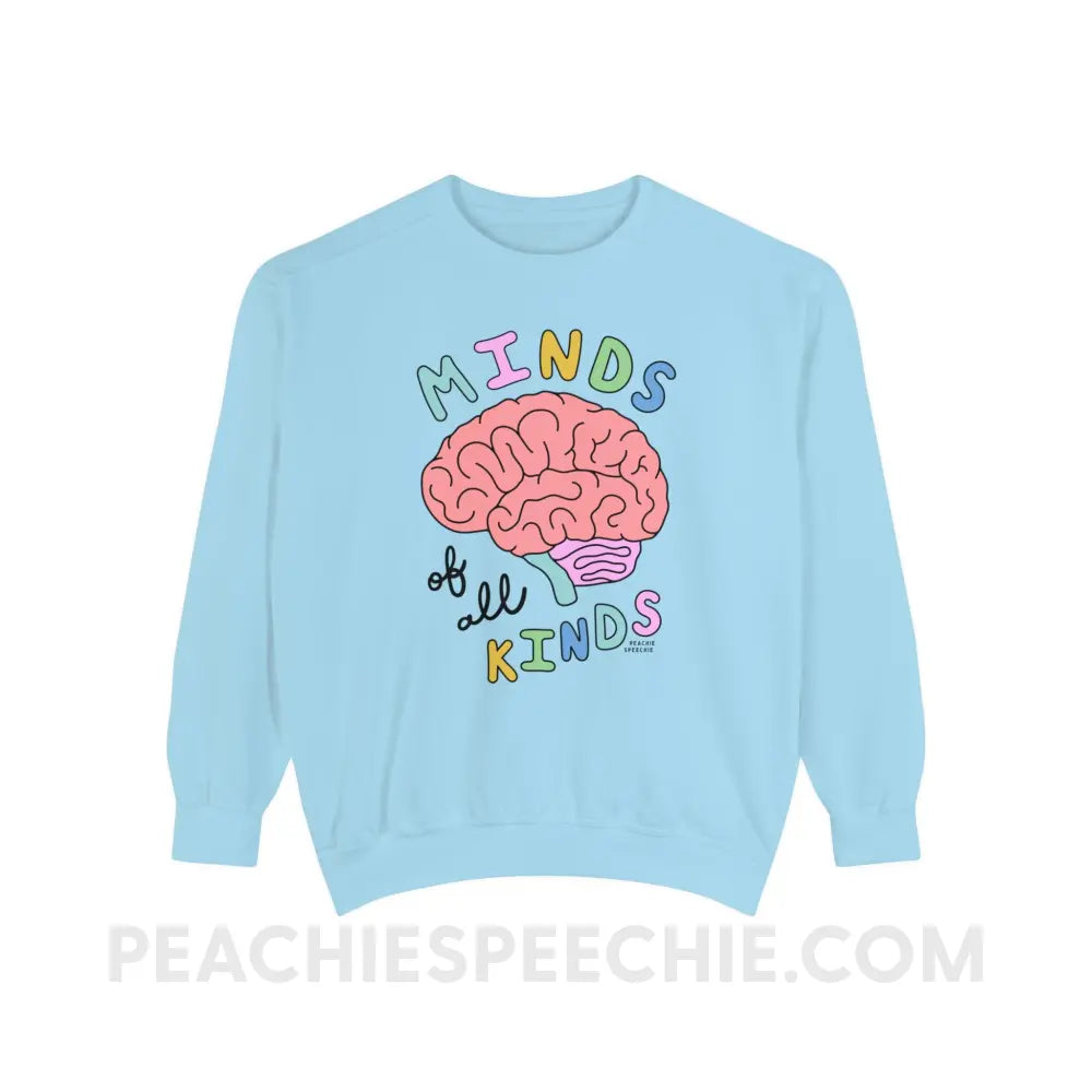 Minds Of All Kinds Comfort Colors Crewneck - Chambray / S - Sweatshirt peachiespeechie.com