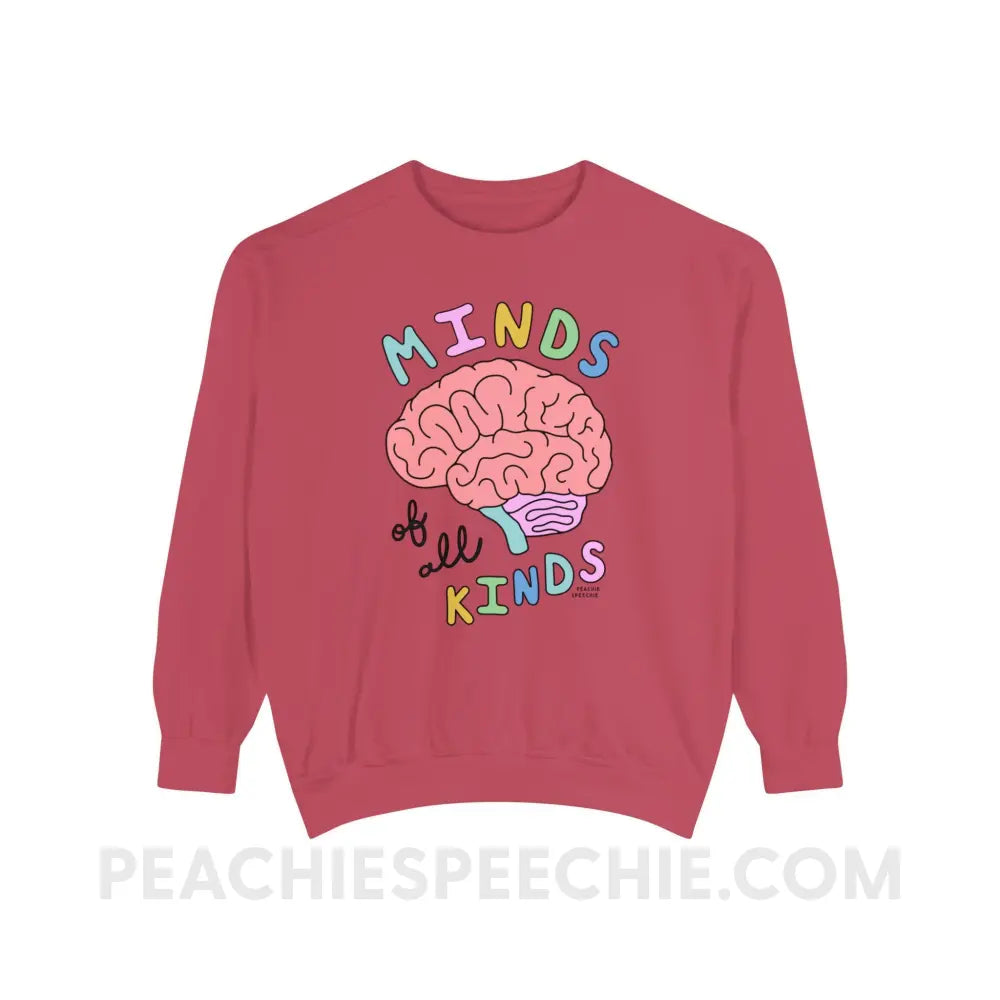 Minds Of All Kinds Comfort Colors Crewneck - Crimson / S - Sweatshirt peachiespeechie.com